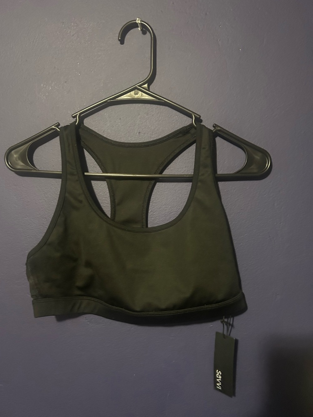 Light Support Black Racerback Sports Bra - M
